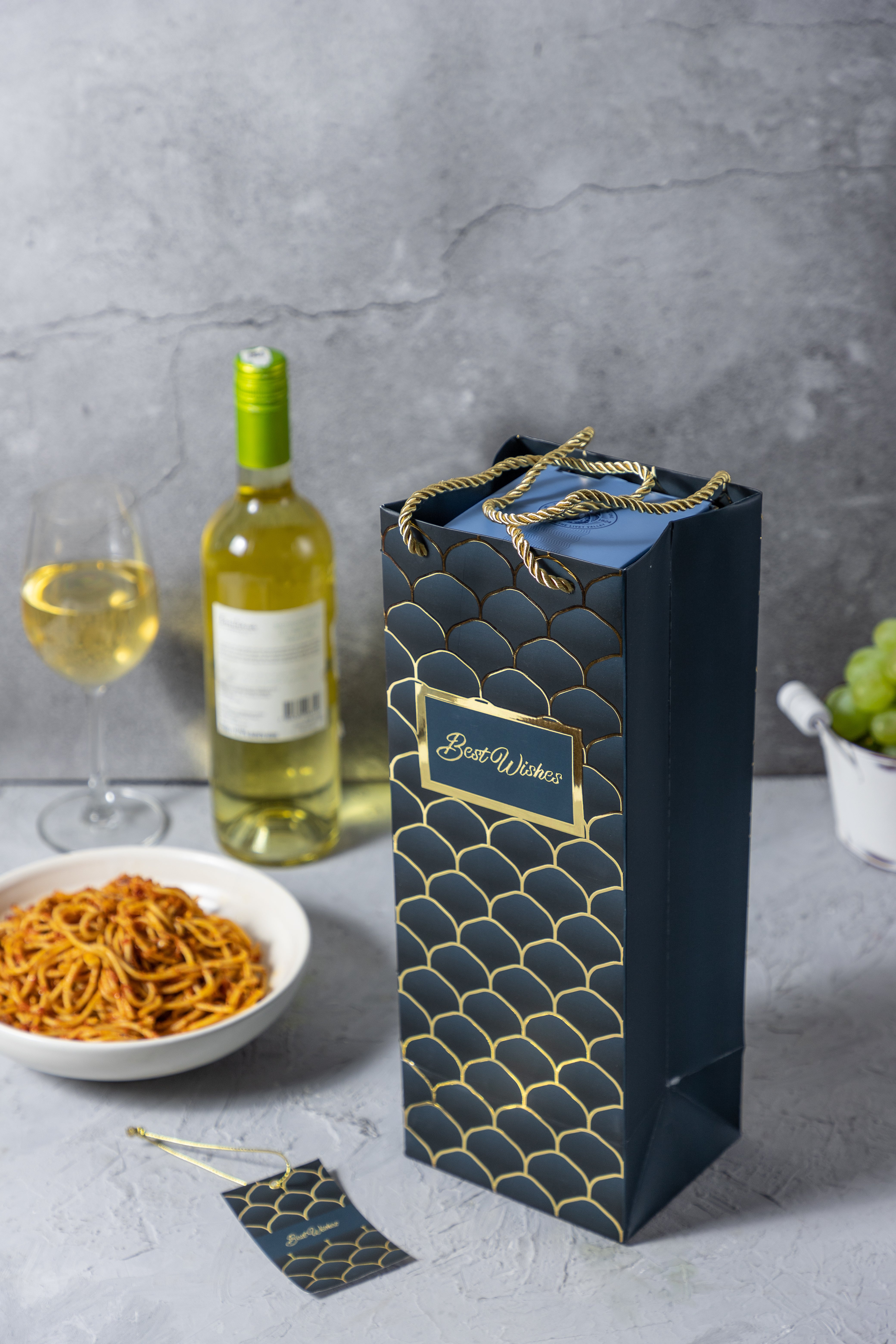 Gold Minarets - Bottle Bags - Dark Blue (Set of 6)
