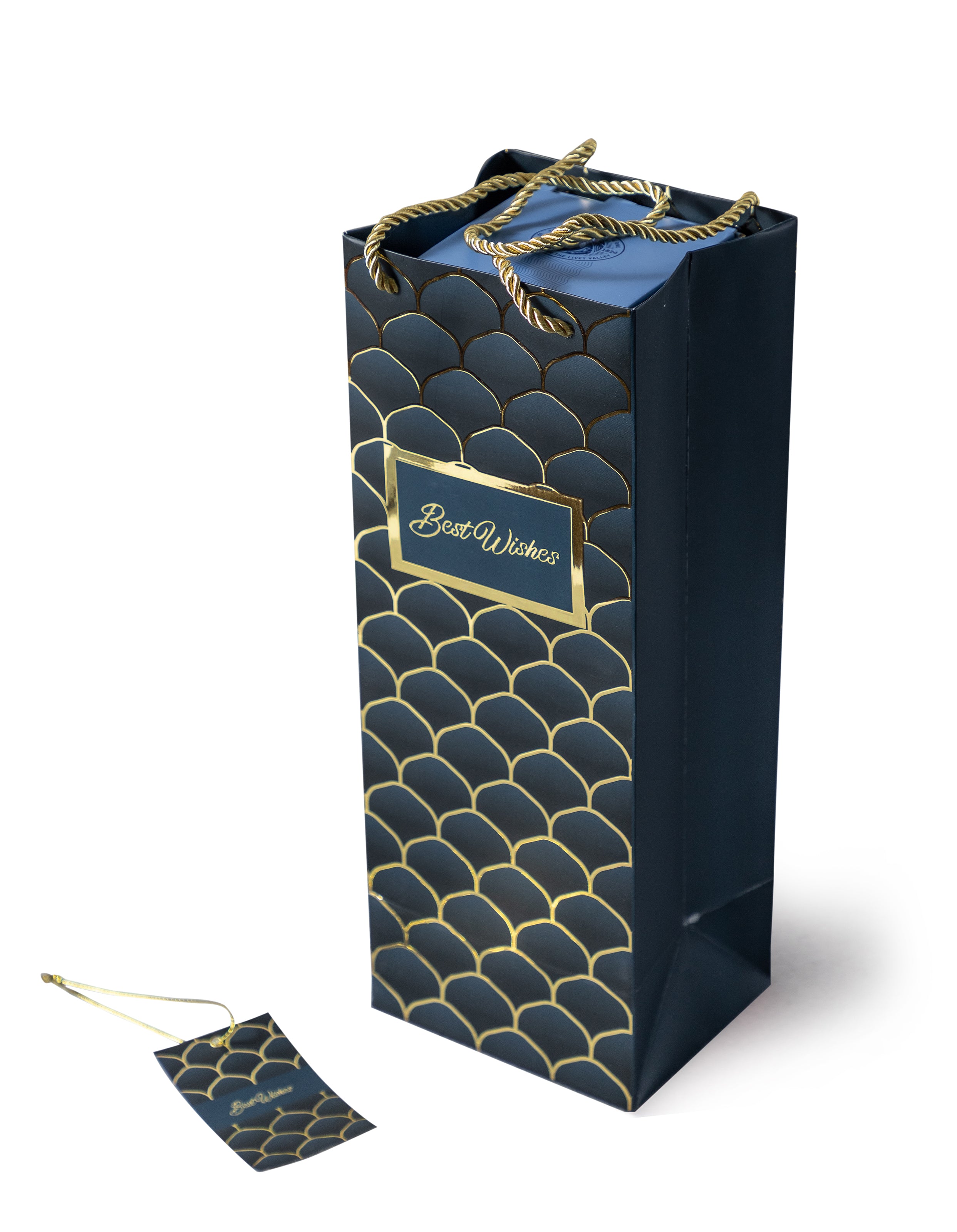 Gold Minarets - Bottle Bags - Dark Blue (Set of 6)