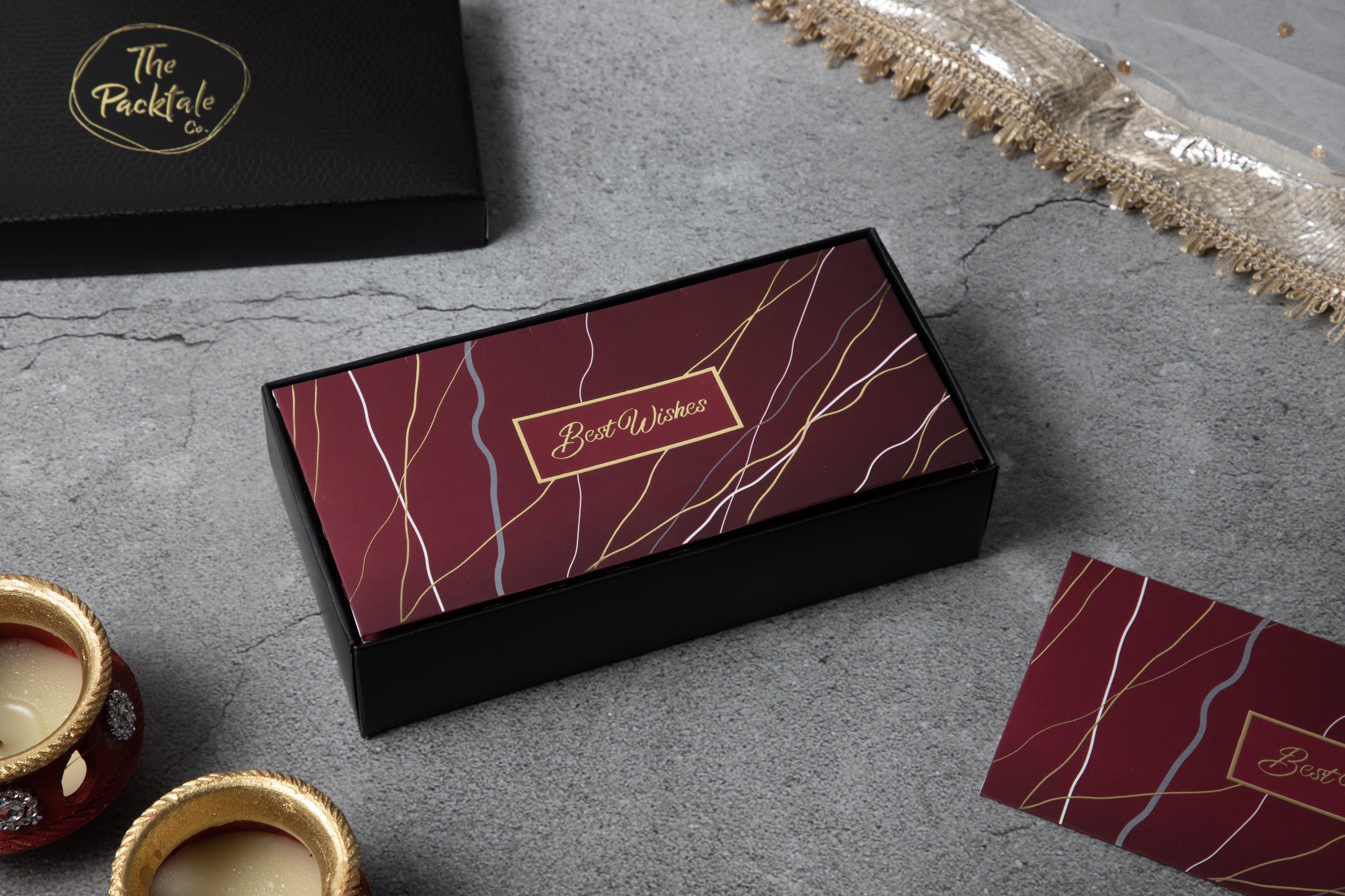 Marble Mesh - Money Envelopes - Dark Red (Set of 12)
