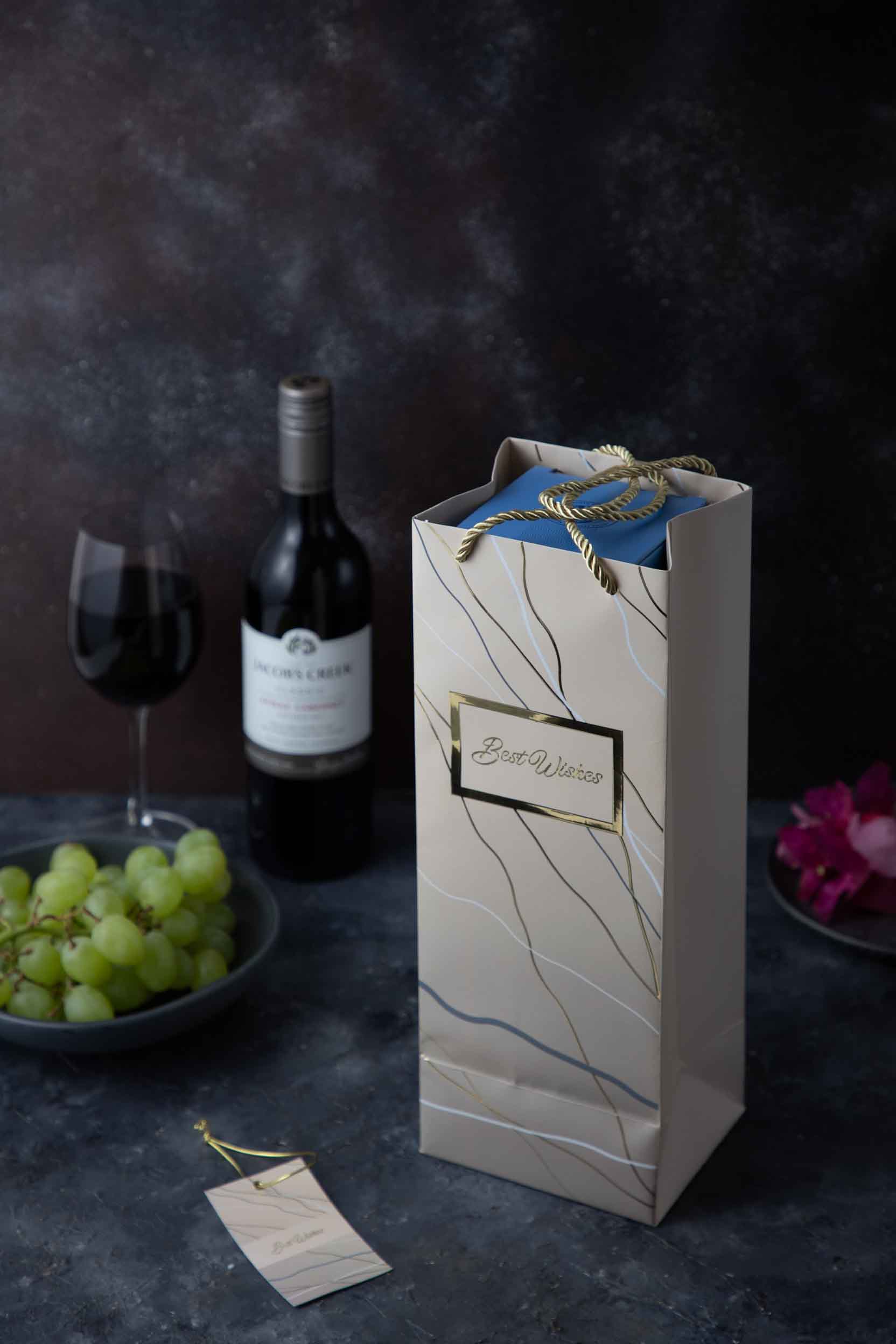 Marble Mesh  - Bottle Bags - Beige (Set of 6)