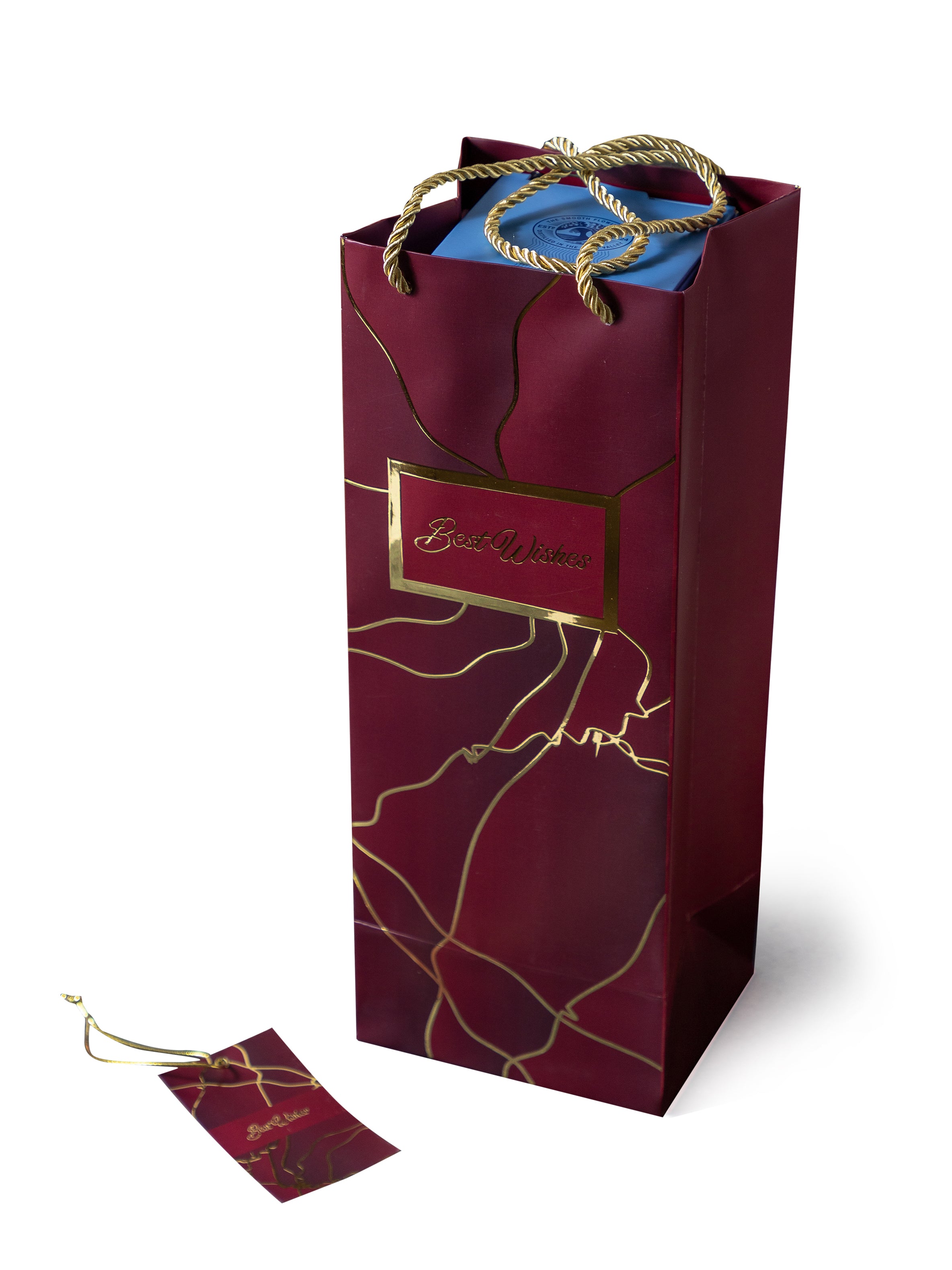 Star Potpurri  - Bottle Bags - Dark Red (Set of 6)