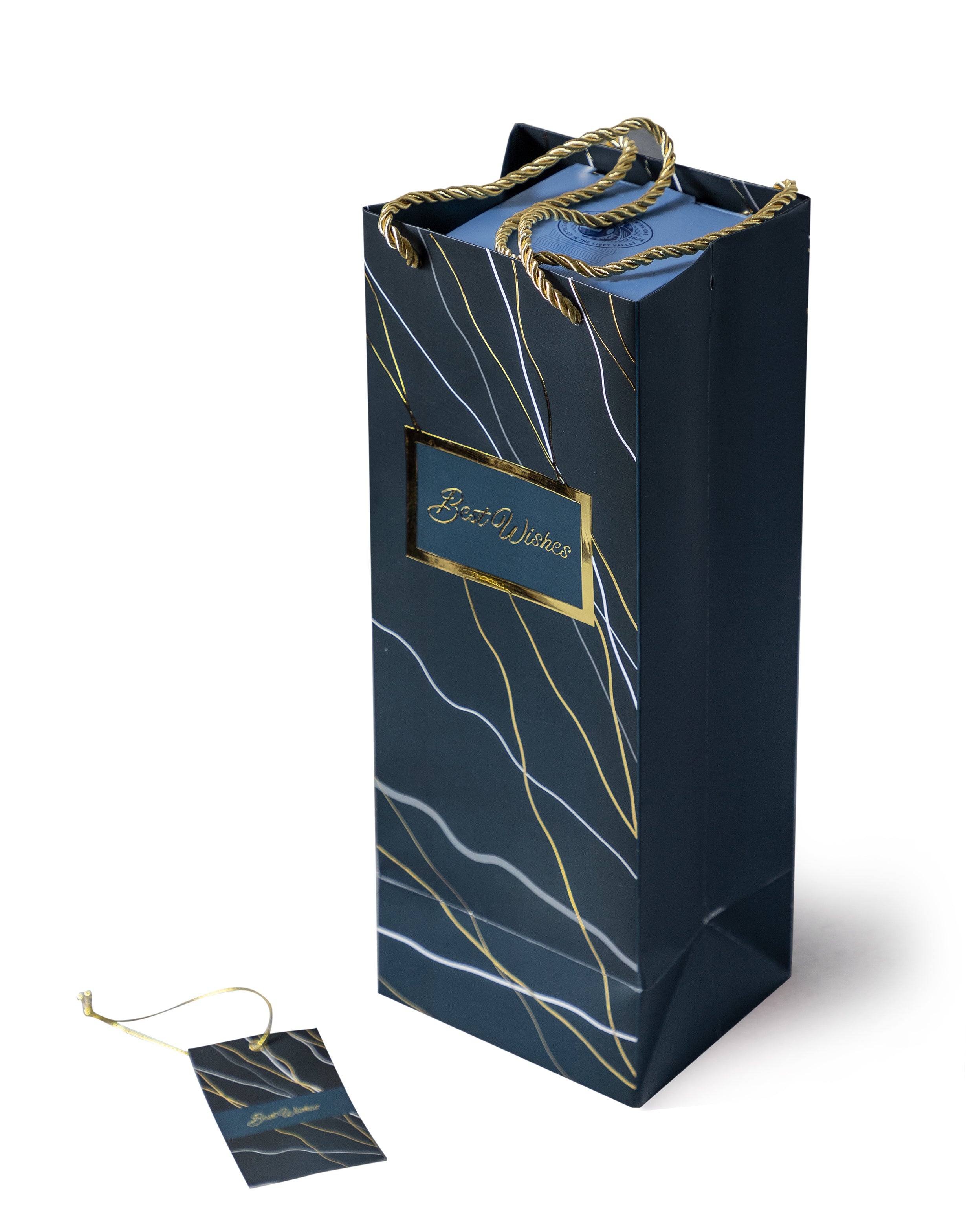 Marble Mesh  - Bottle Bags - Dark Blue (Set of 6)