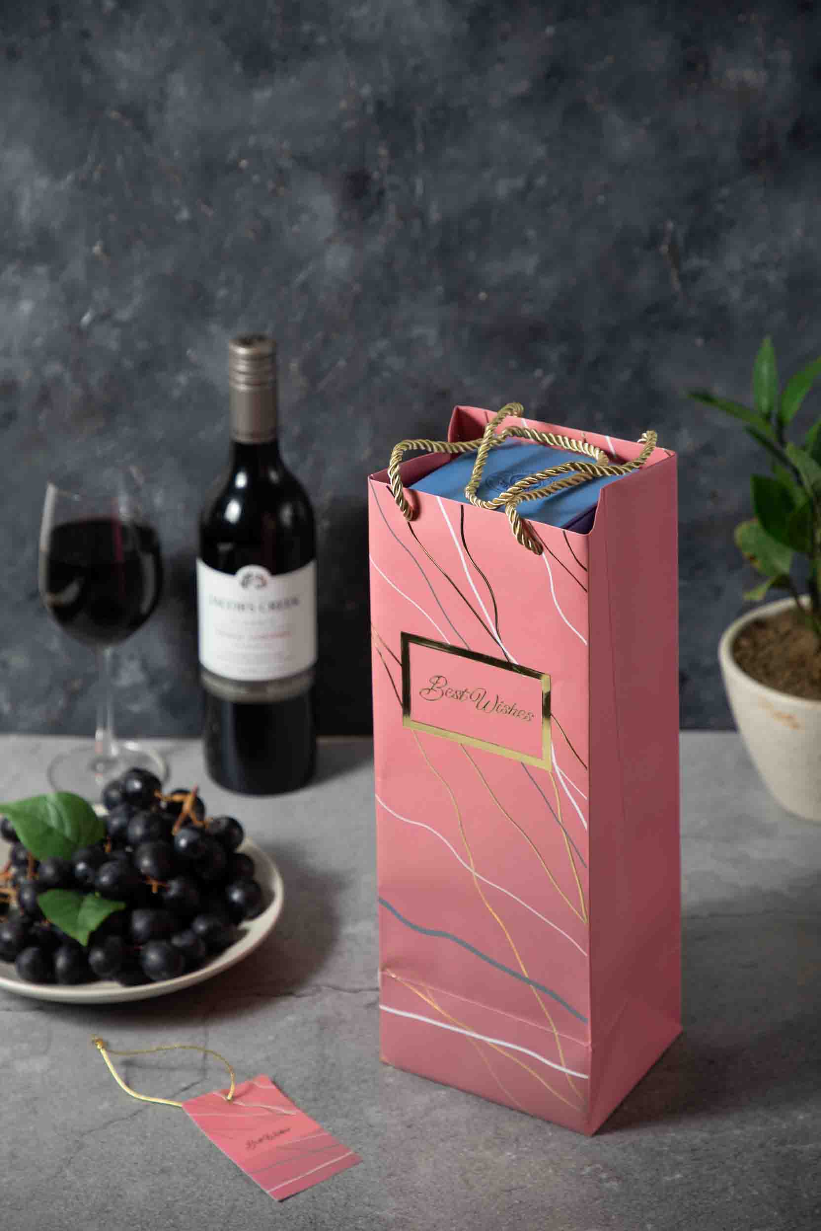 Marble Mesh  - Bottle Bags - Pink (Set of 6)