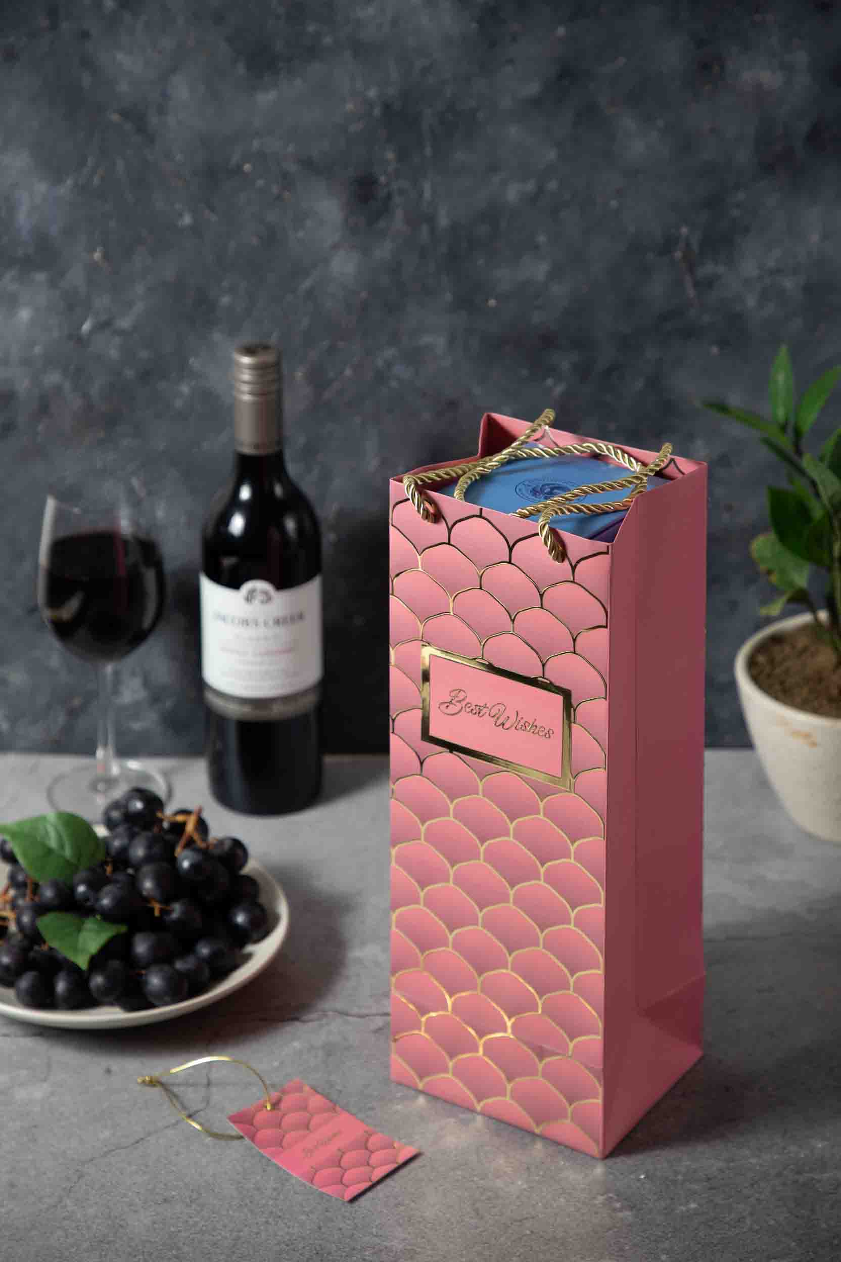 Gold Minarets - Bottle Bags - Pink (Set of 6)