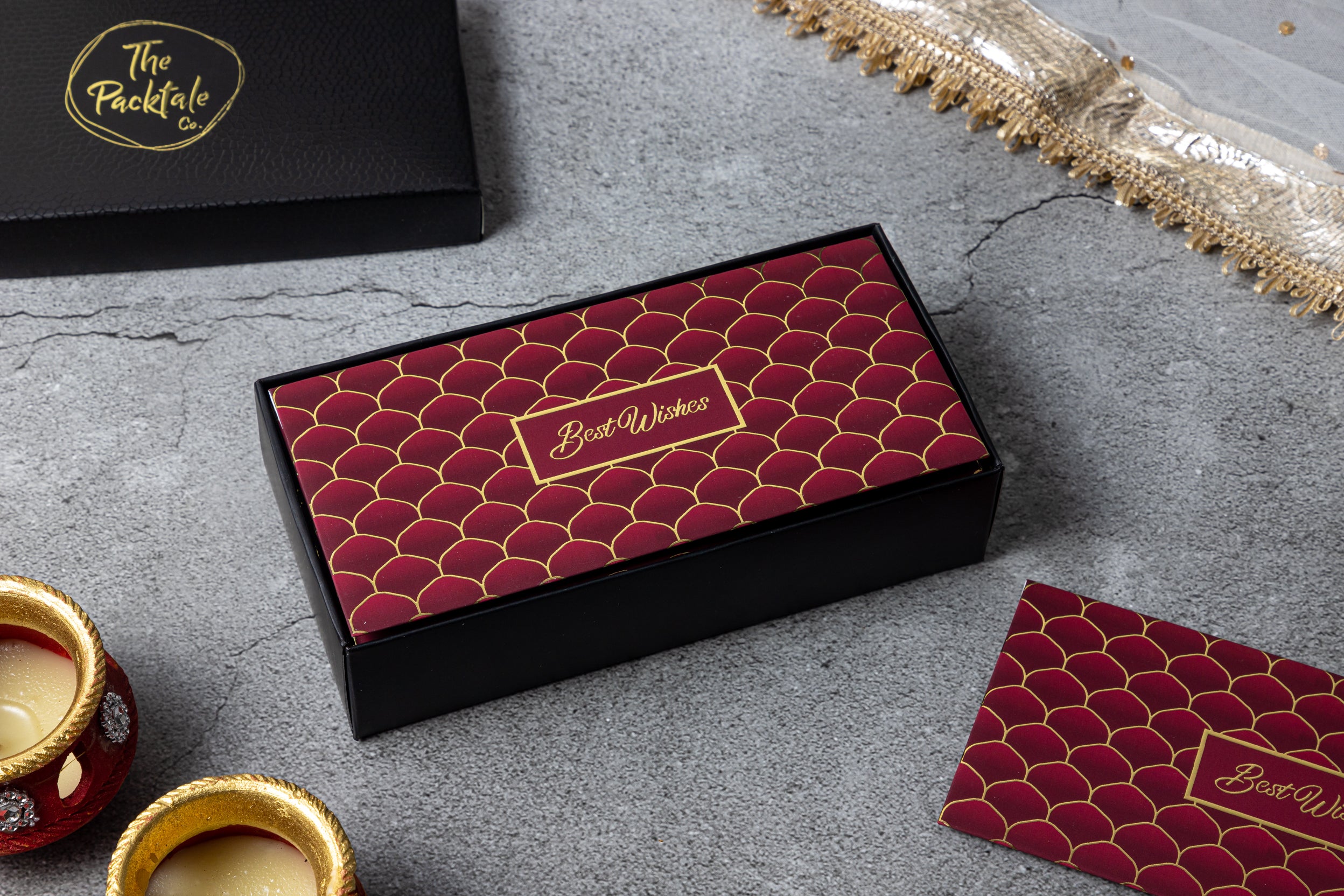 Gold Minarets - Money Envelopes - Dark Red (Set of 12)