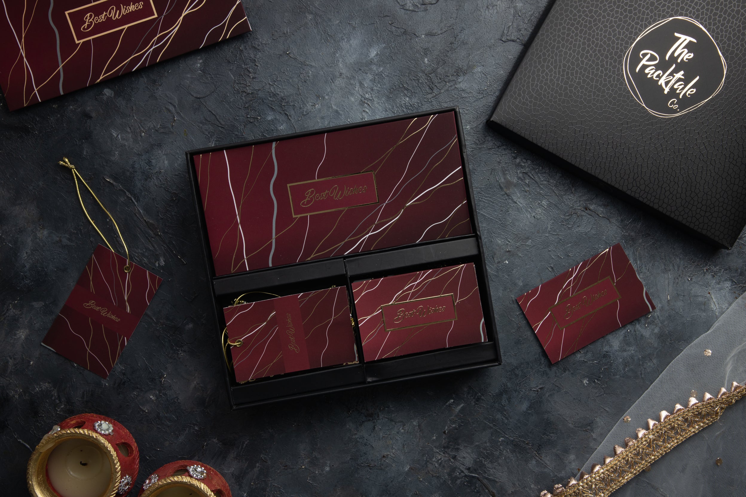 Marble Mesh - Tale Three - Dark Red (Set of 12)
